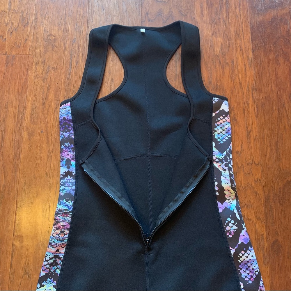 Sauna Suit Waist Trainer Black Rainbow Snake Print | Size M | NWOT - Picture 4 of 9